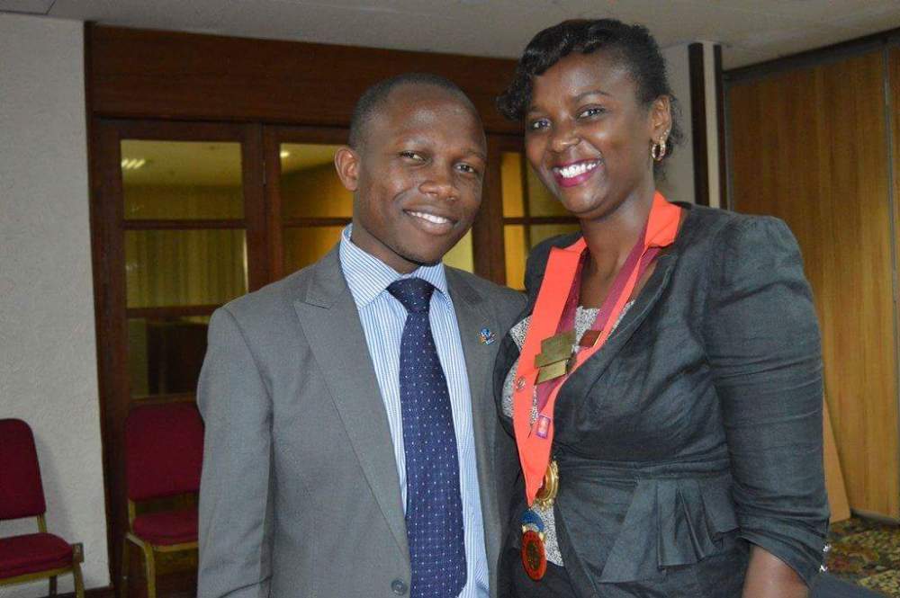 Rotaract District 9212 District Rotaract Representative (DRR) 2015/16, Richard Mwangi & District Secretary Mary Gaichiri